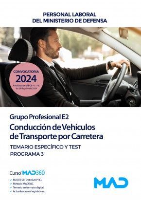 TEMARIO ESPECIFICO Y TEST PROGRAMA 3 CONDUCCION VEHICULOS TRANSPORTE CARRETERA MINISTERIOS 2024